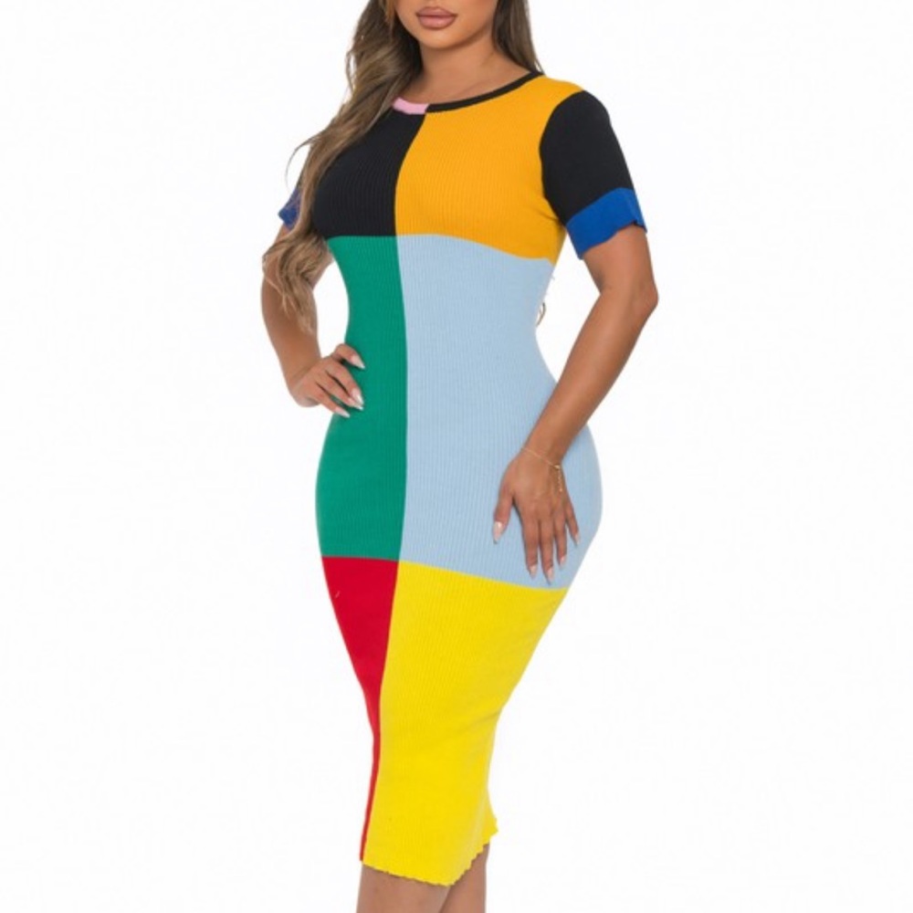 COPY - Color block midi dress